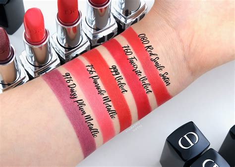 Dior rouge lipstick swatches